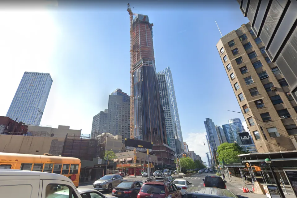 An image of the Brooklyn Tower under construction in Brooklyn.
